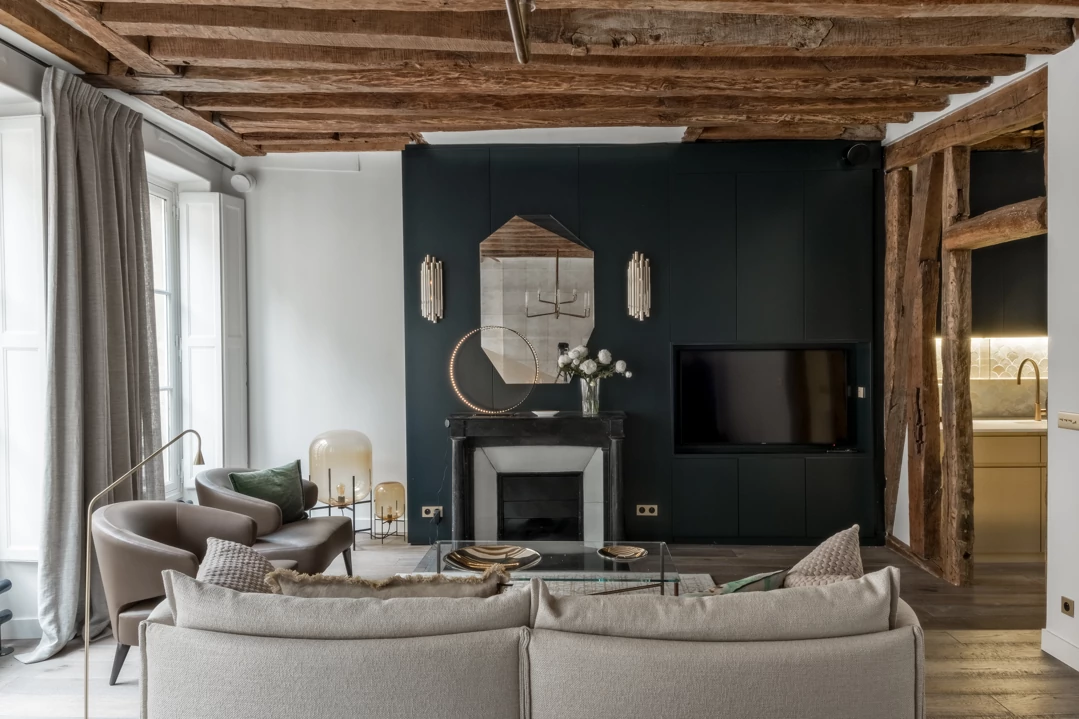 Rénovation totale, aménagement, et décoration d’un appartement de 60 m2 à Saint Germain des Prés